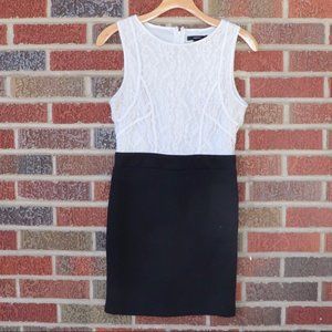 Forever 21 White Lace and Black Bodycon Dress